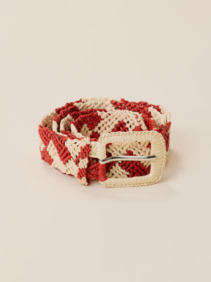 Raffia Belt - Natural Brick