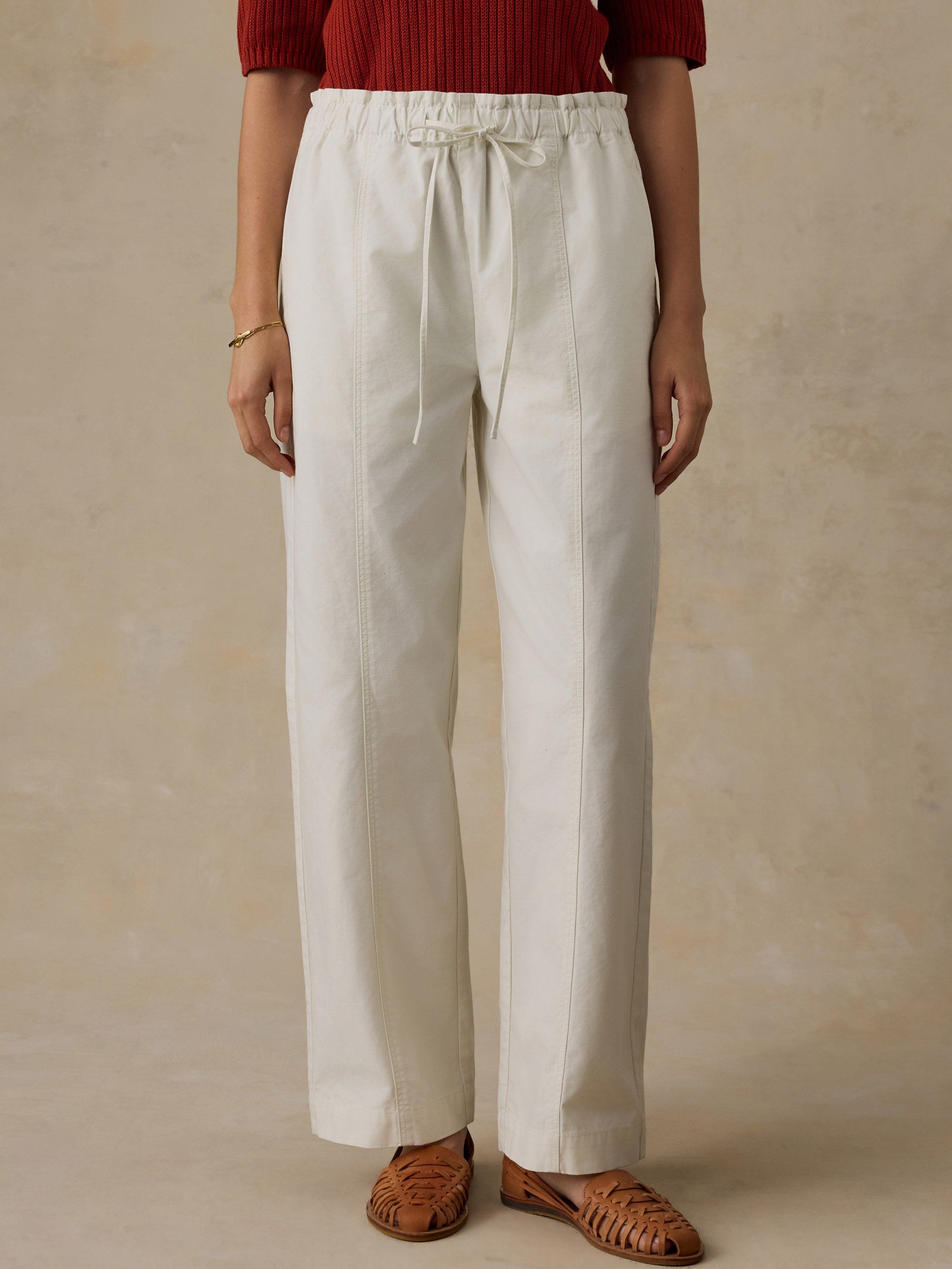 Cotton Twill Drawstring Pant - Egret | Faherty Brand