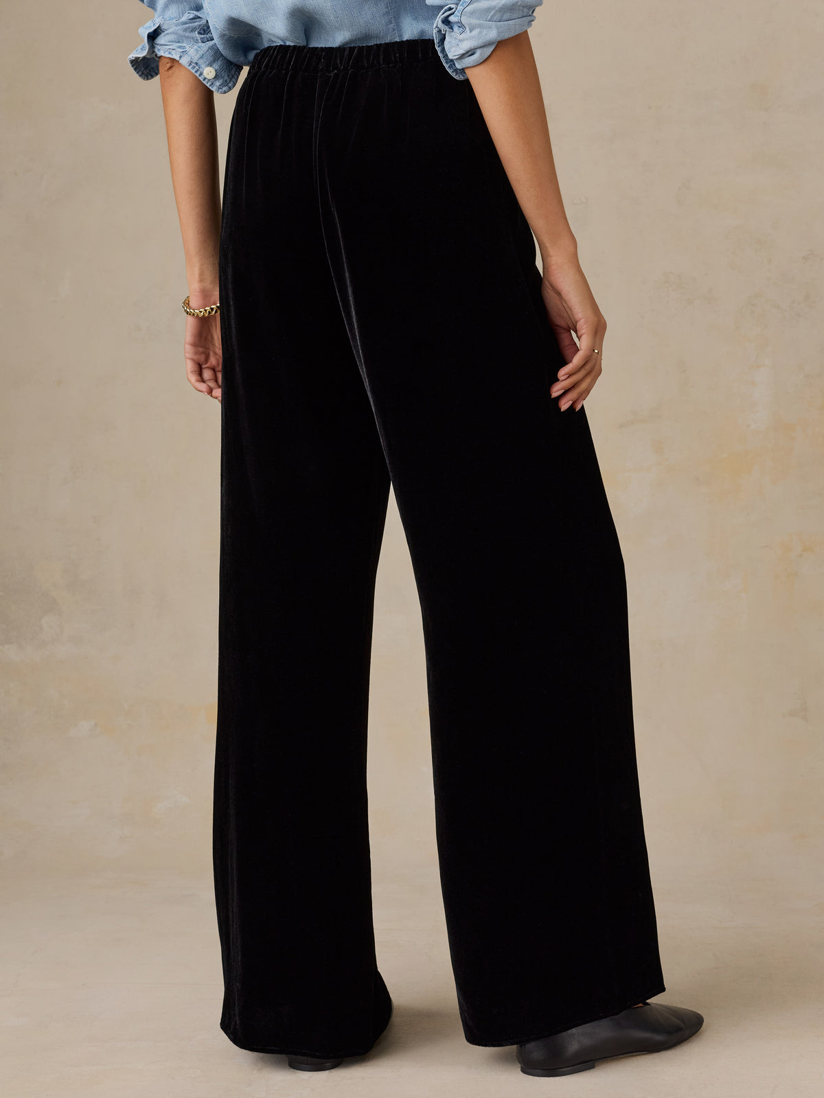 Silk Velvet Pull On Pant - Black, image 4 of 5