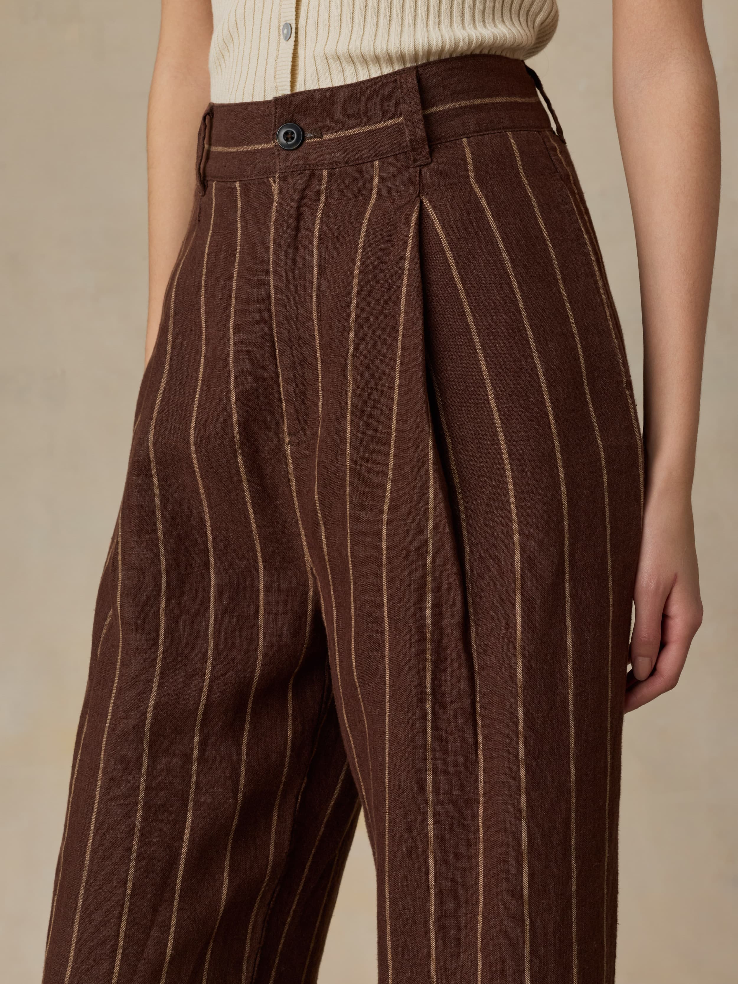 Sun Strider Linen Pleated Pant - Harbor Line Stripe | Faherty Brand