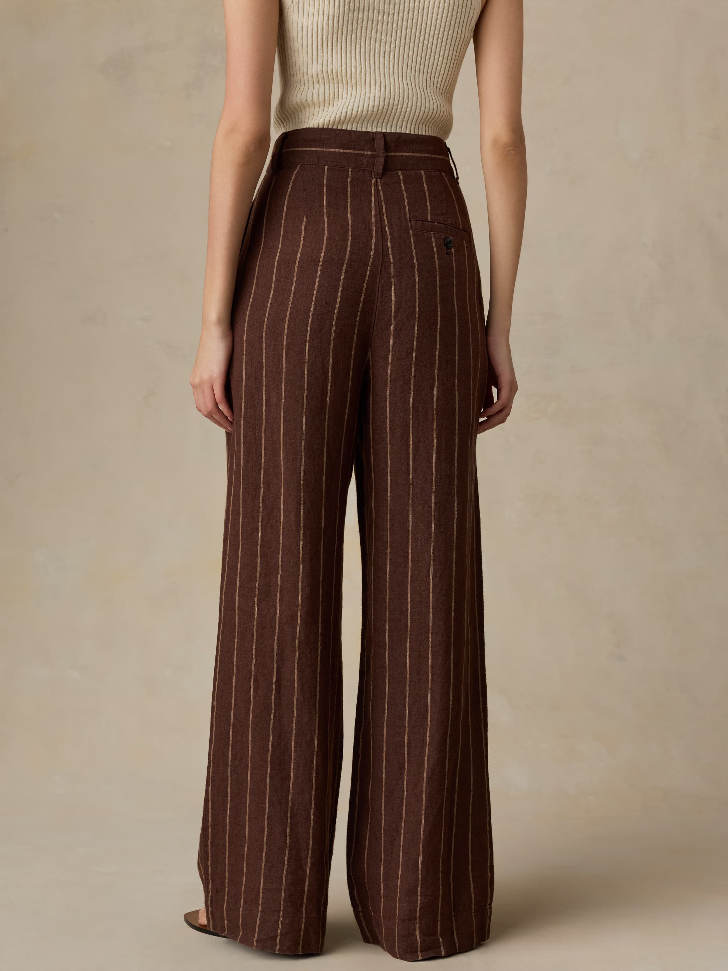 Sun Strider Linen Pleated Pant - Harbor Line Stripe | Faherty Brand