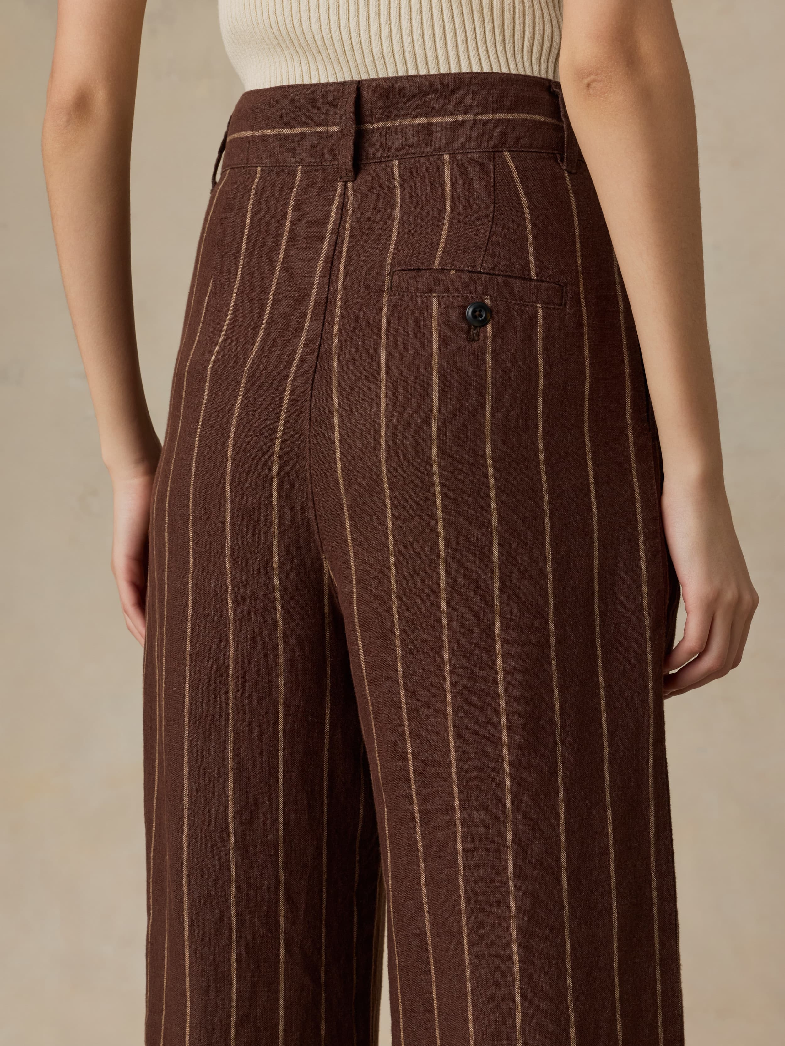 Sun Strider Linen Pleated Pant - Harbor Line Stripe | Faherty Brand