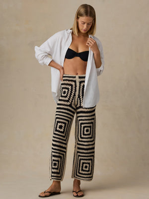 Seacoast Crochet Pant - Midnight Labyrinth