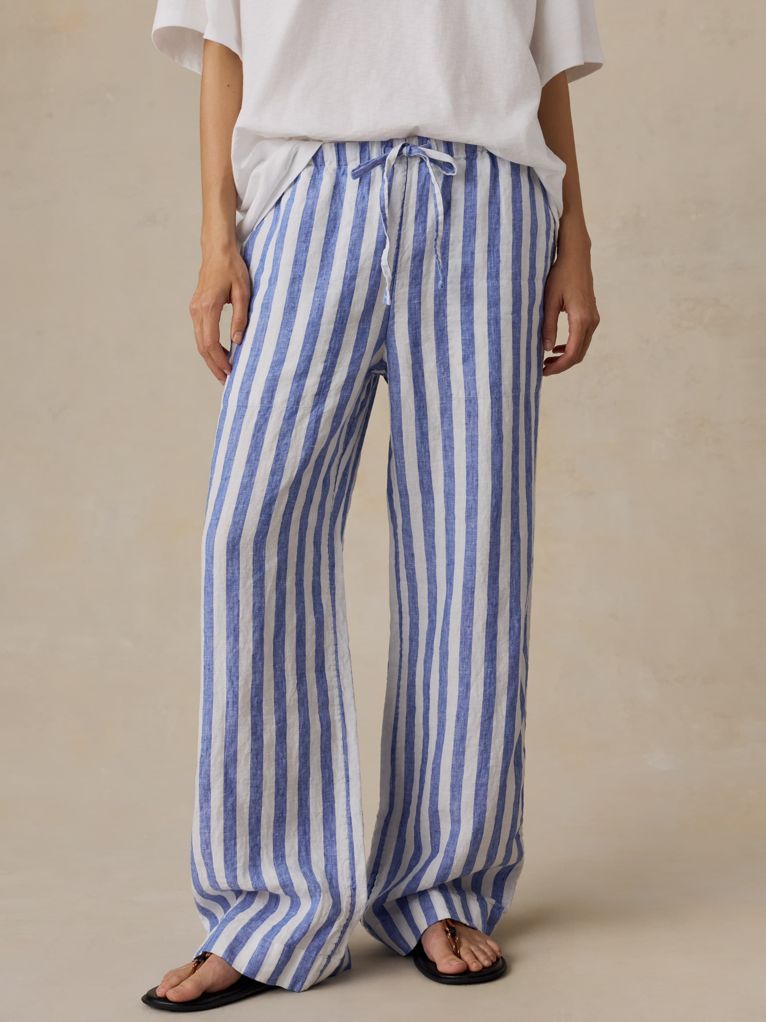 Laidback Linen Pant - Coastal Calm Stripe | Faherty Brand
