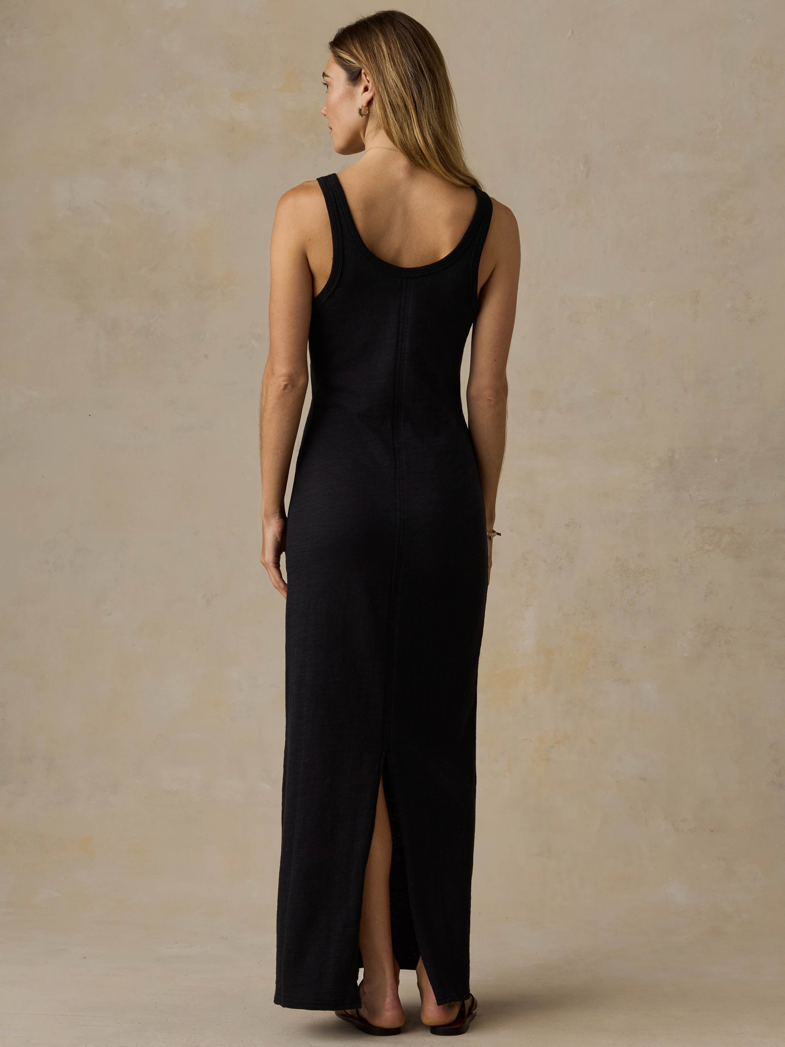 Sunwashed Organic Pocket Tank Dress - Black | Faherty Brand