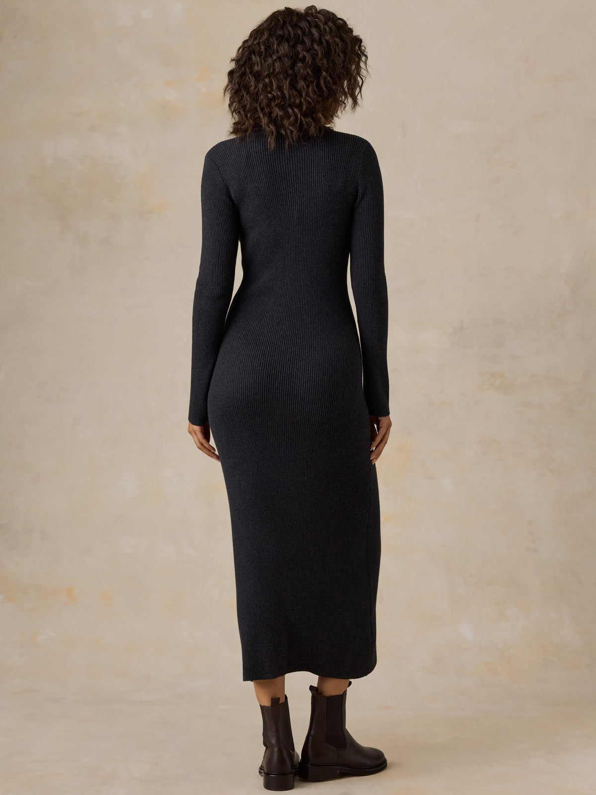 Throwback Sweater Dress - Charcoal, image 2 of 4