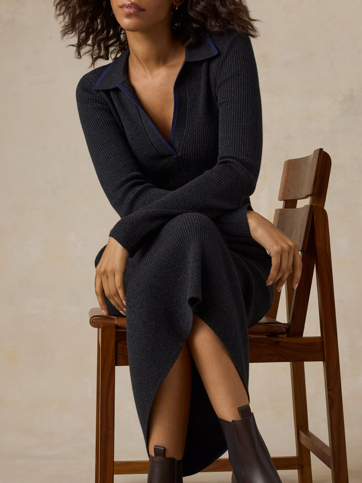 Throwback Sweater Dress - Charcoal, image 4 of 4