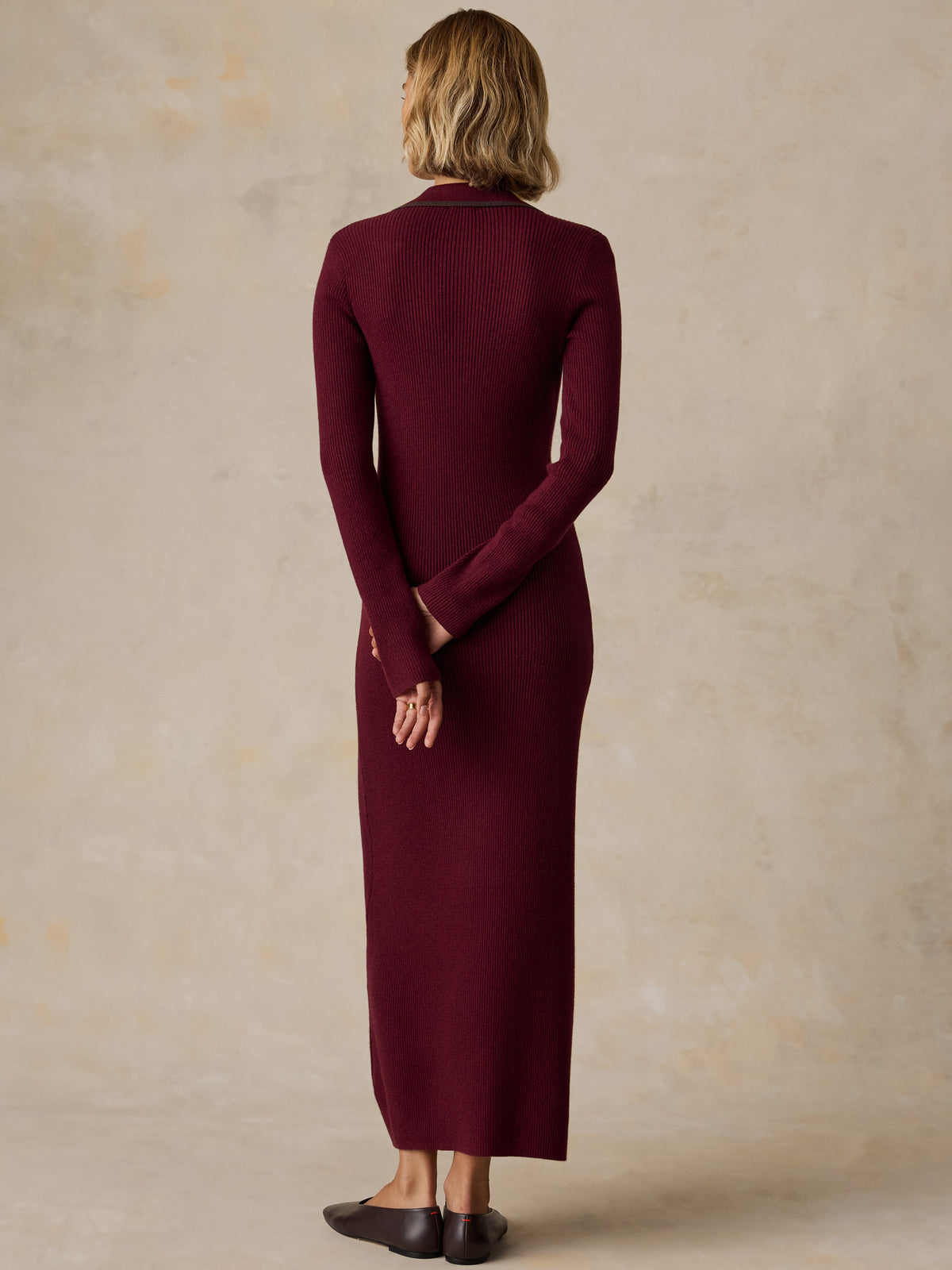Throwback Sweater Dress - Merlot, image 4 of 7