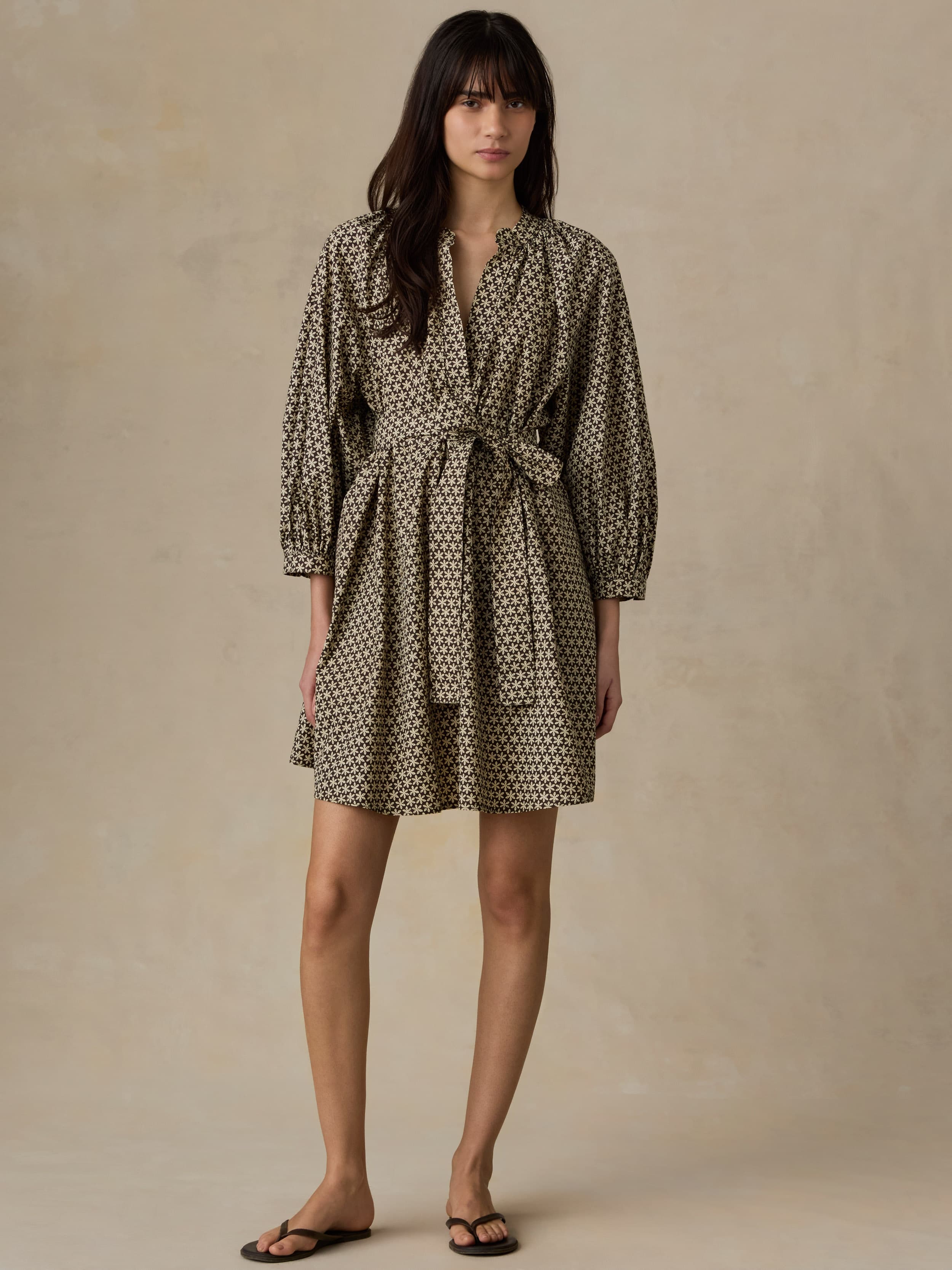 kaia ribbed mini dress Faherty Women's Coastal Poplin Kaia Mini Dress
