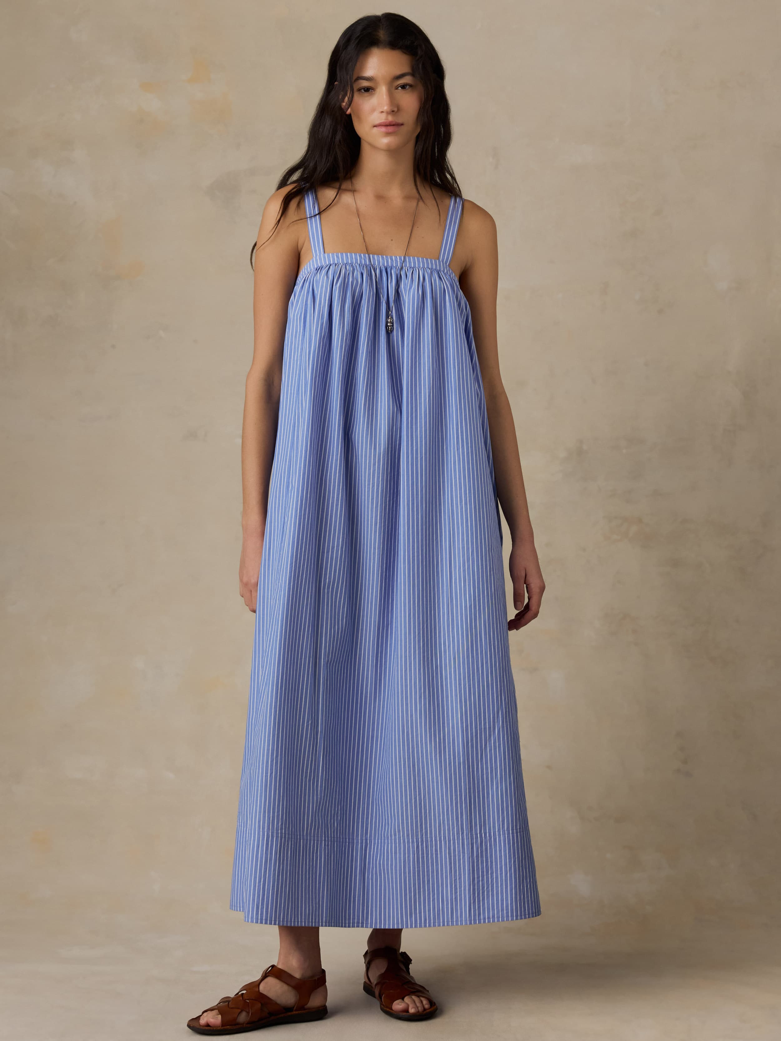 Coastal Poplin Emmy Dress - Deepwater Stripe Coastal Poplin Emmy Dress - Deepwater Stripe