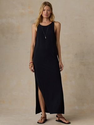 Cotton Hemp Tank Dress - Black