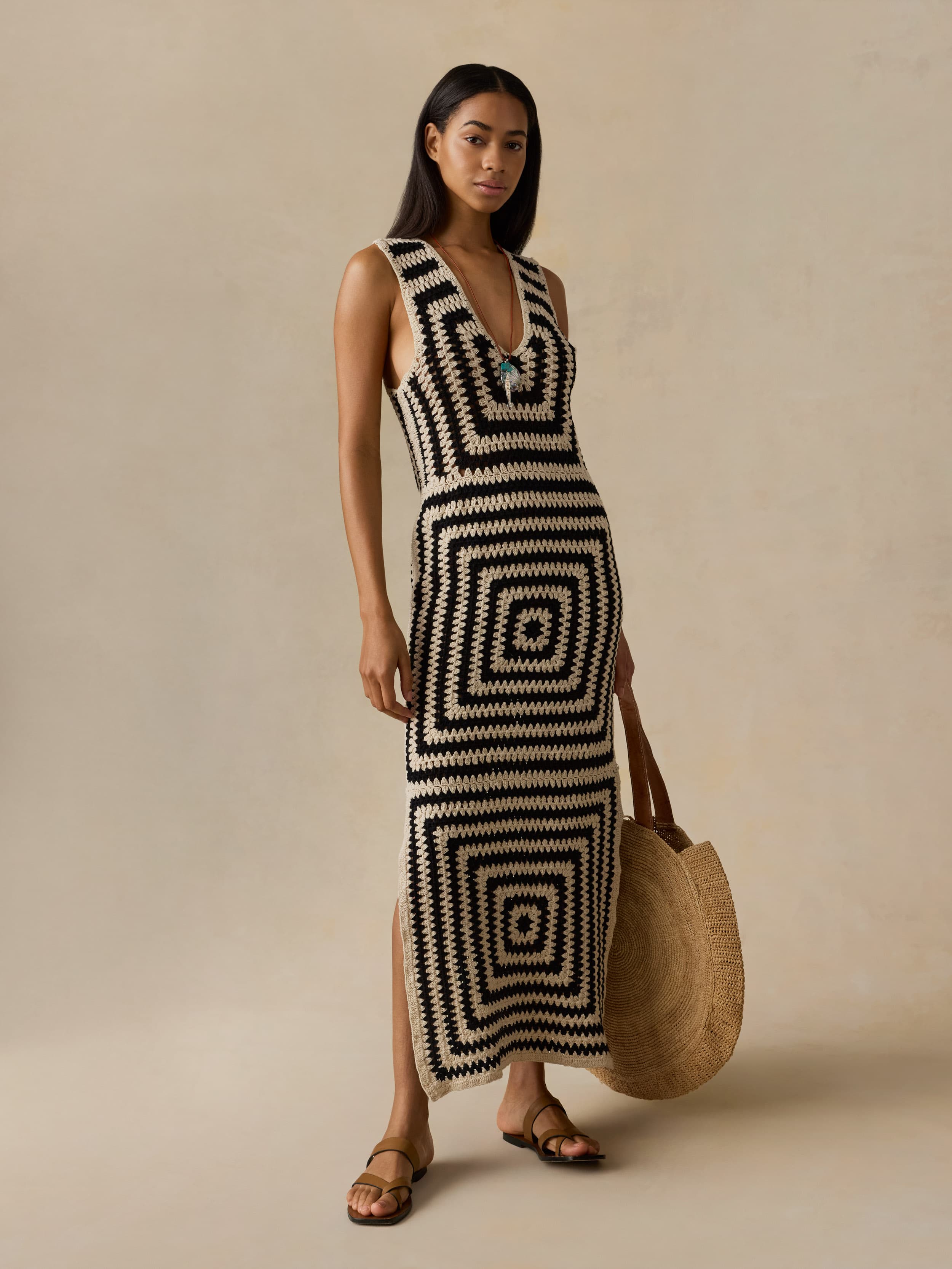 Faherty Women's Seacoast Crochet Column Dress Faherty Women's Seacoast Crochet Column Dress