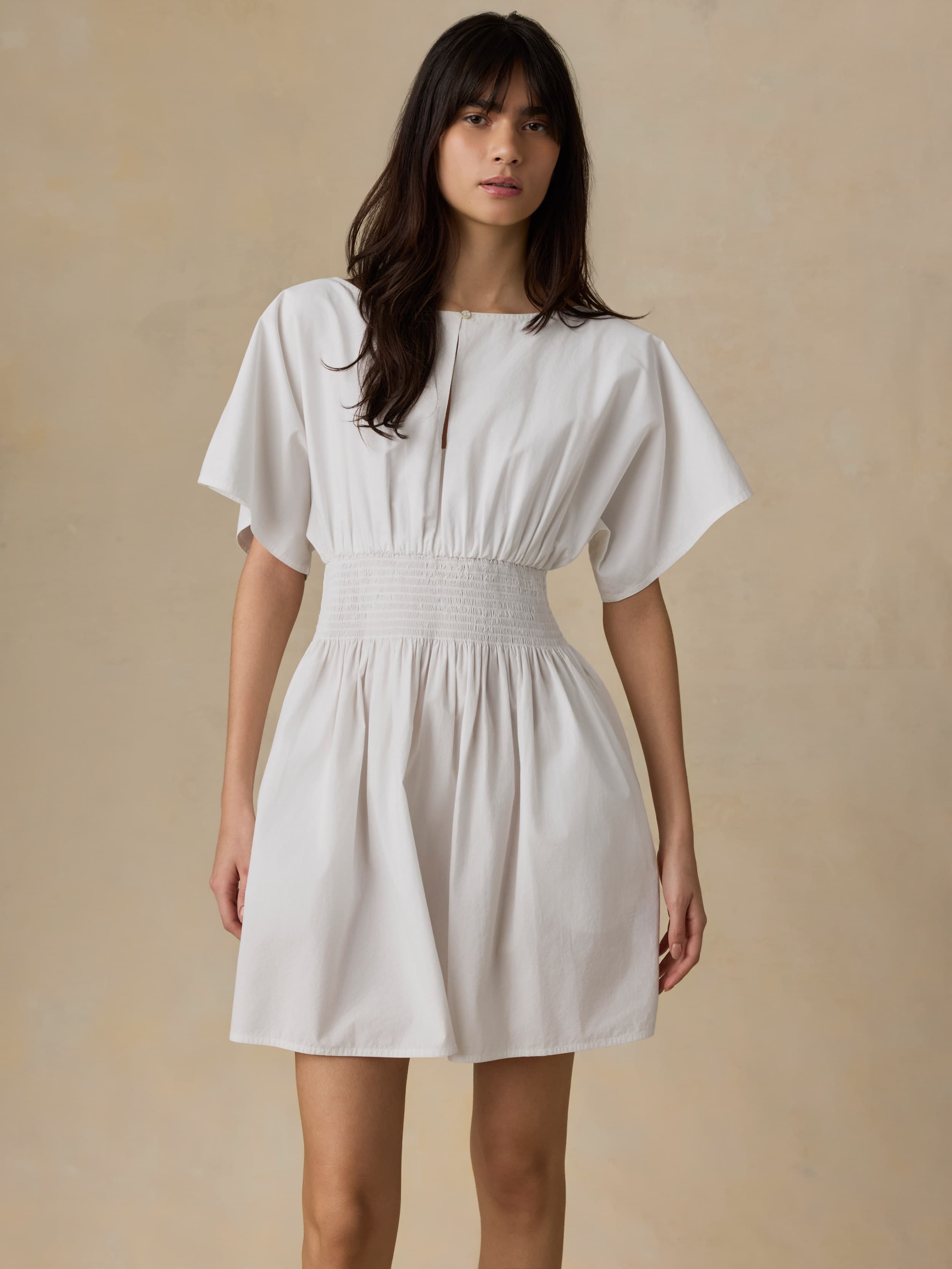 Faherty Women's Coastal Poplin Elia Mini Smocked Dress