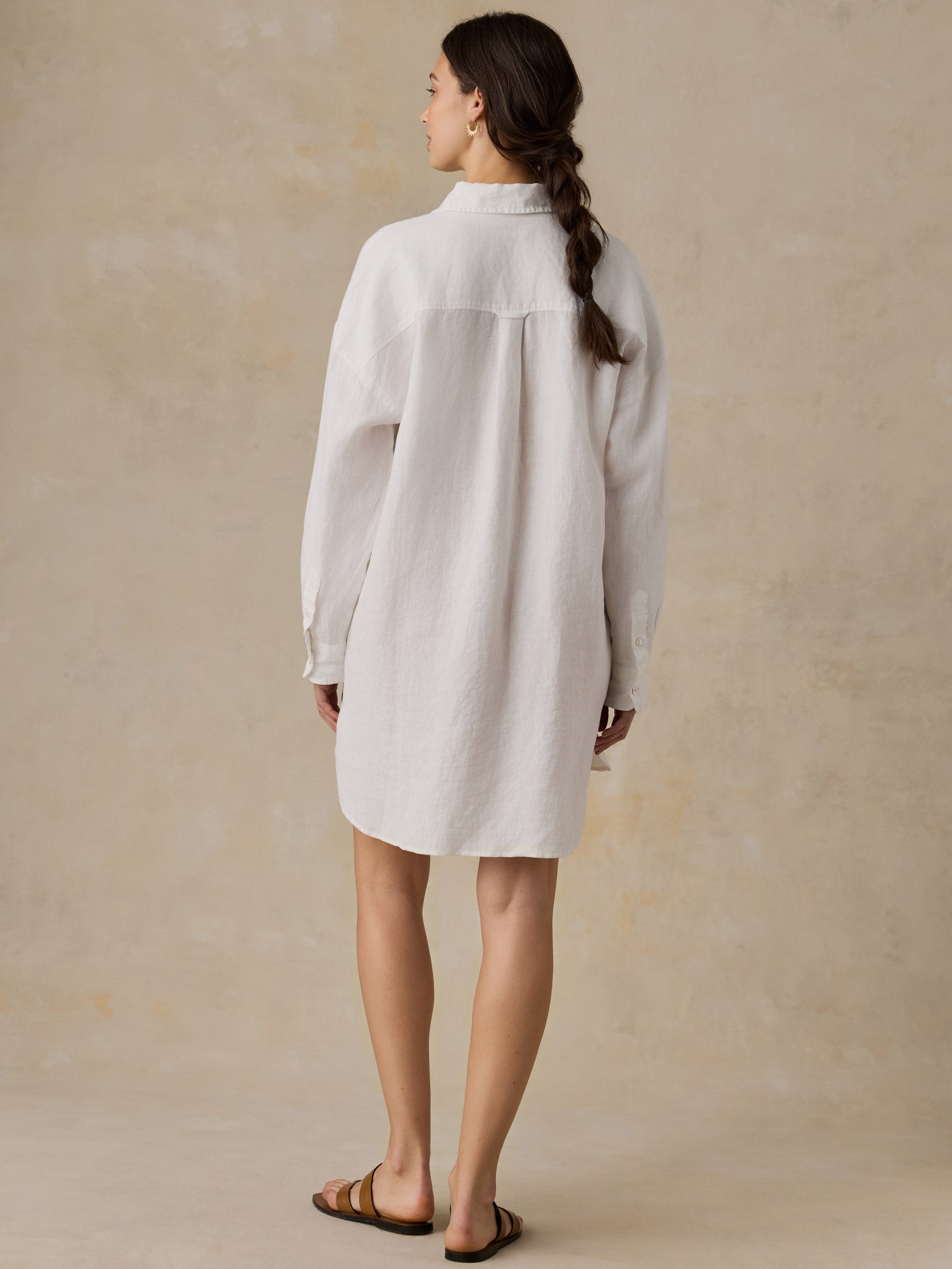 beige linen shirt dress Faherty Women's Laguna Kova Shirtdress TOP 10 BEST Formal collections:Coast Guard 17.1 Sleeve width ± Color:Brown color