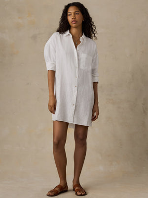 Laguna Linen Kova Shirtdress - White