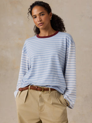 Sunwashed Long-Sleeve Retro Tee - Coldstream Stripe