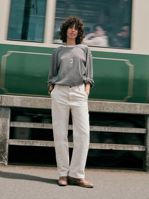 Sunwashed Long-Sleeve Retro Tee - Inkwell Stripe