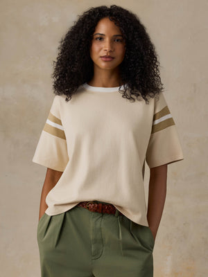 Sport Jersey Throwback Tee - Summer Sand Varsity