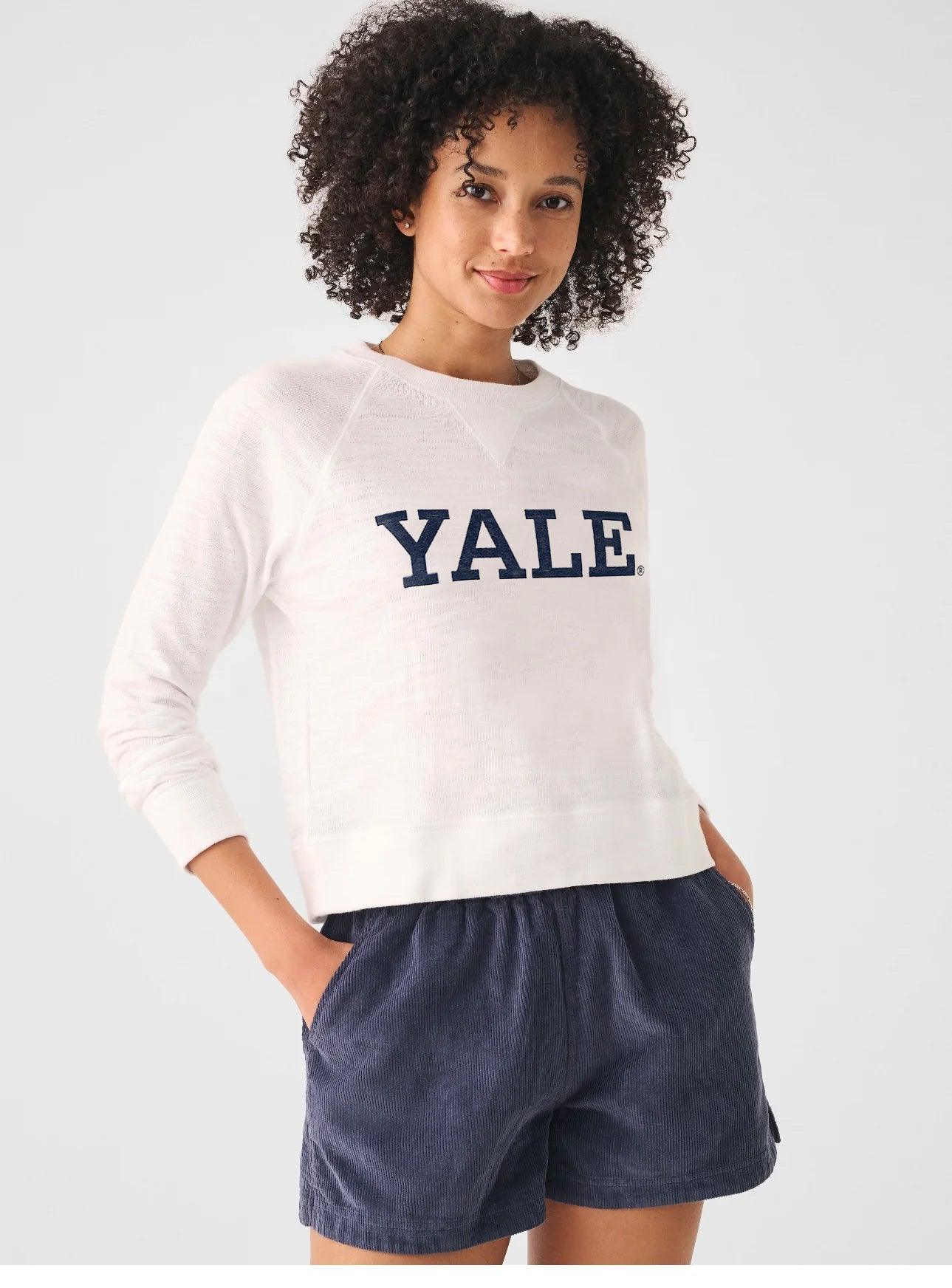 Yale Sunwashed Slub Crewneck - White