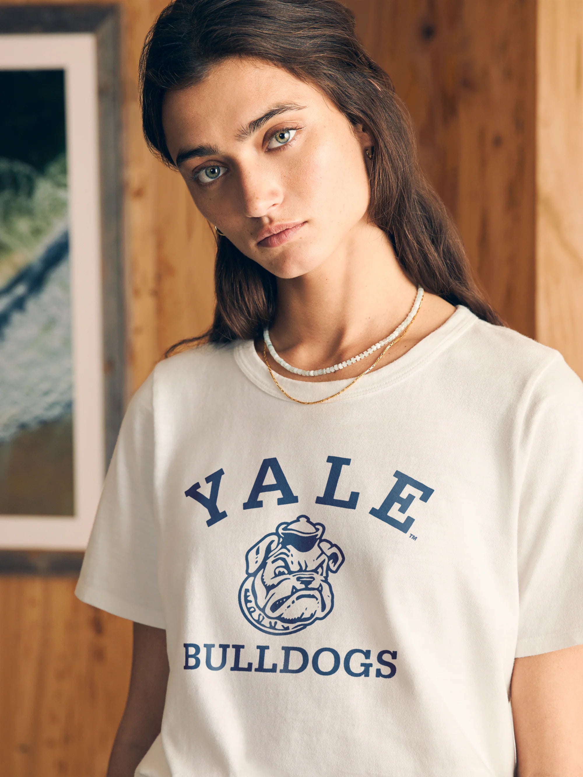 Yale Sunwashed Crew Tee - White