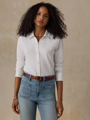 Sunwashed Knit Shirt - White