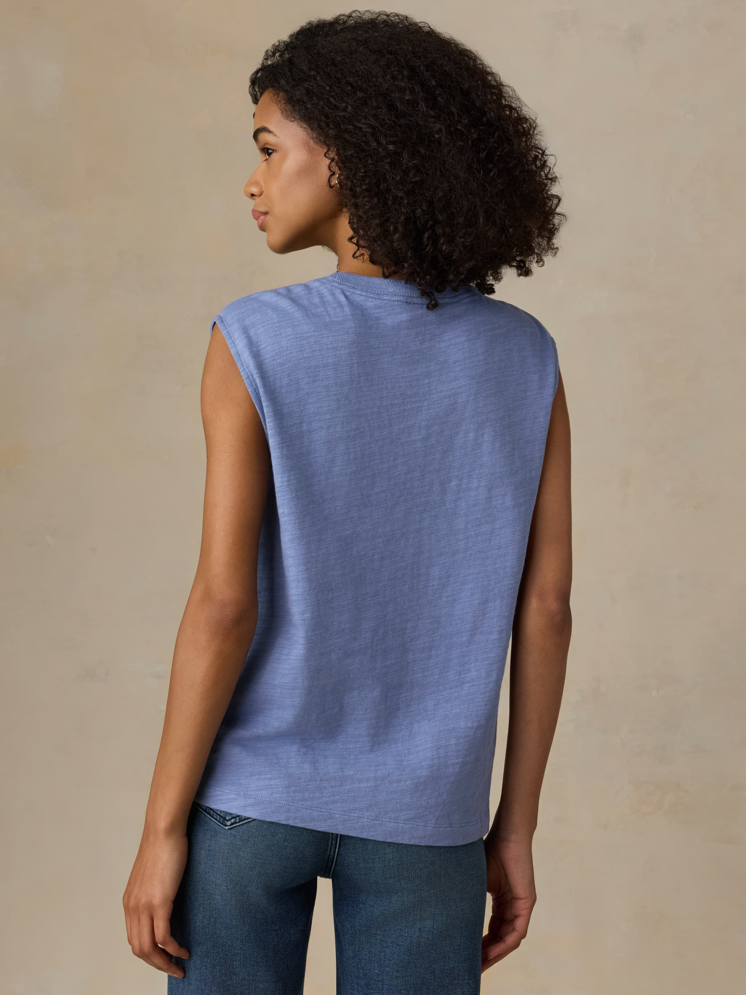  | Sunwashed Slub Muscle Tank - Ocean Dusk | Faherty Brand