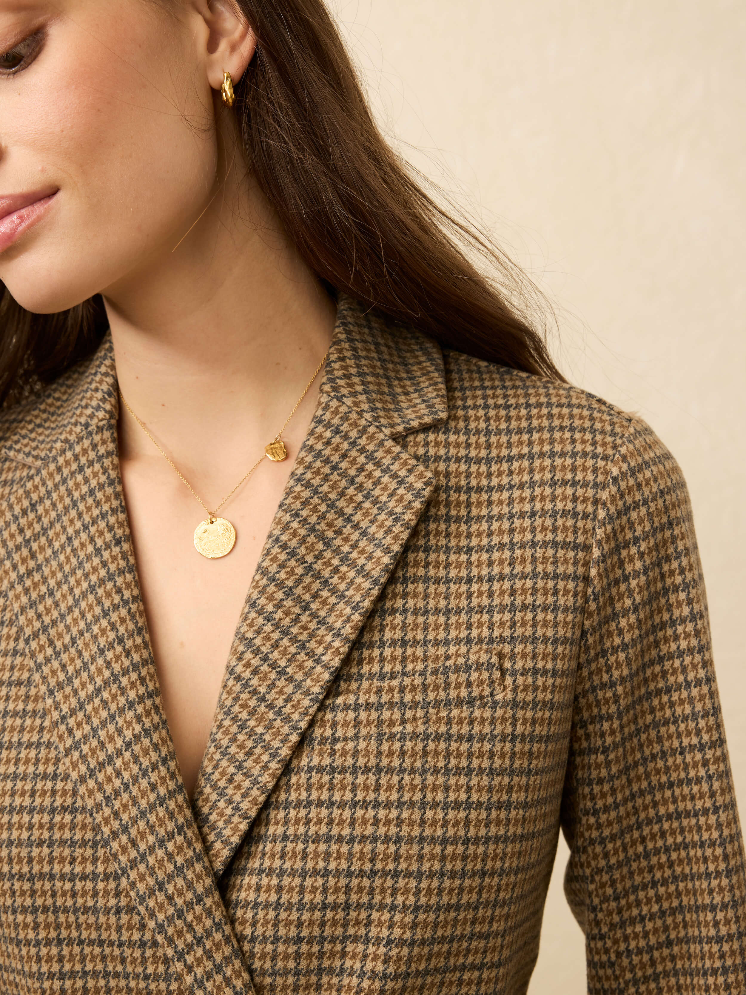 Inlet Knit Double Breasted Blazer - Rockhill Houndstooth