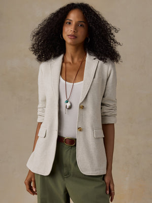 Inlet Knit Blazer - Light Oatmeal Melange