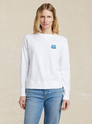 University of North Carolina Sunwashed Organic Crewneck - White