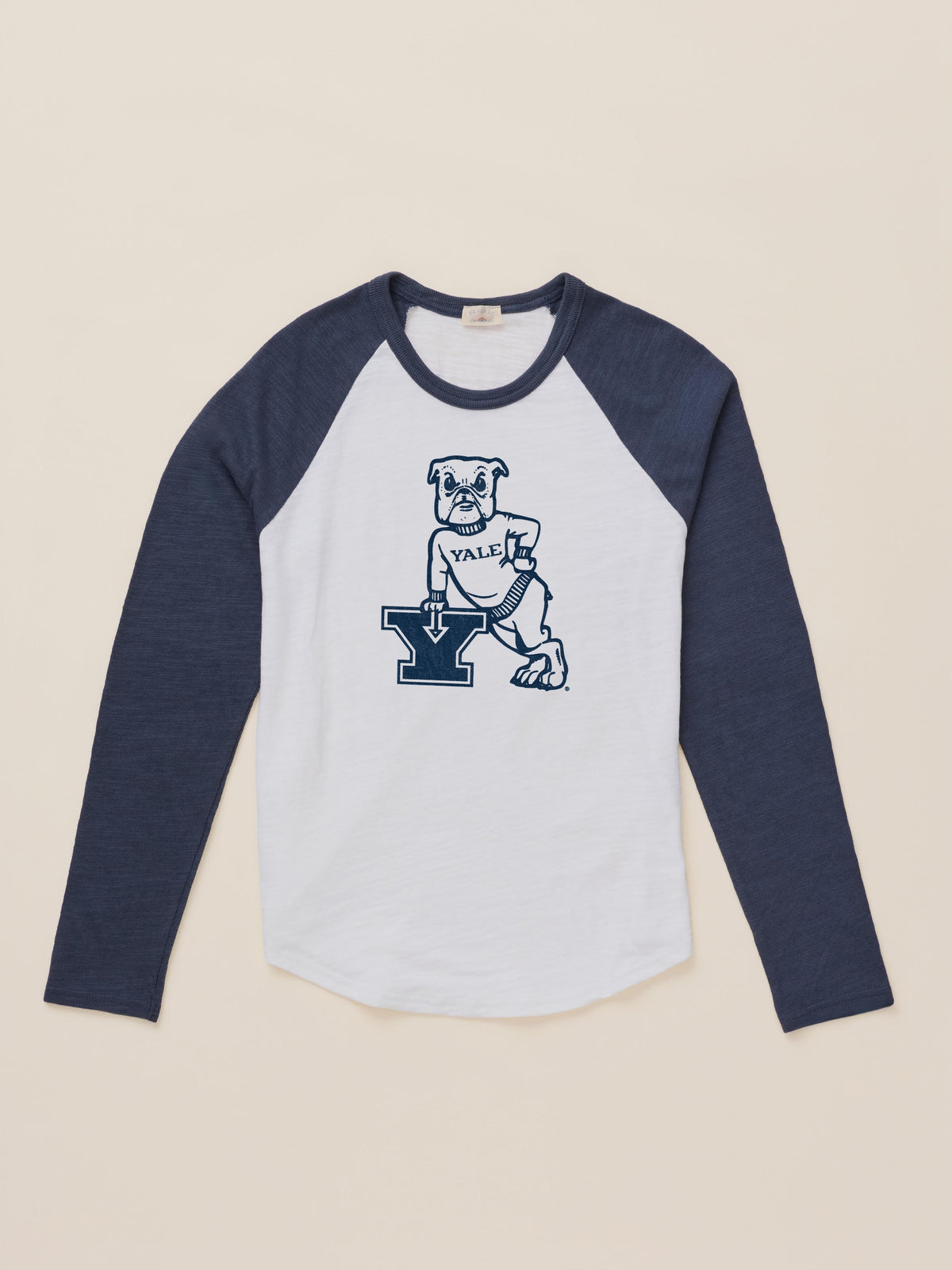 A blue and white Yale baseball tee, image 2 of 2