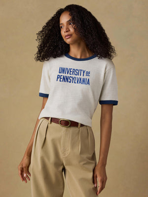 University of Pennsylvania Sunwashed Organic Camp Tee - Vintage Cream