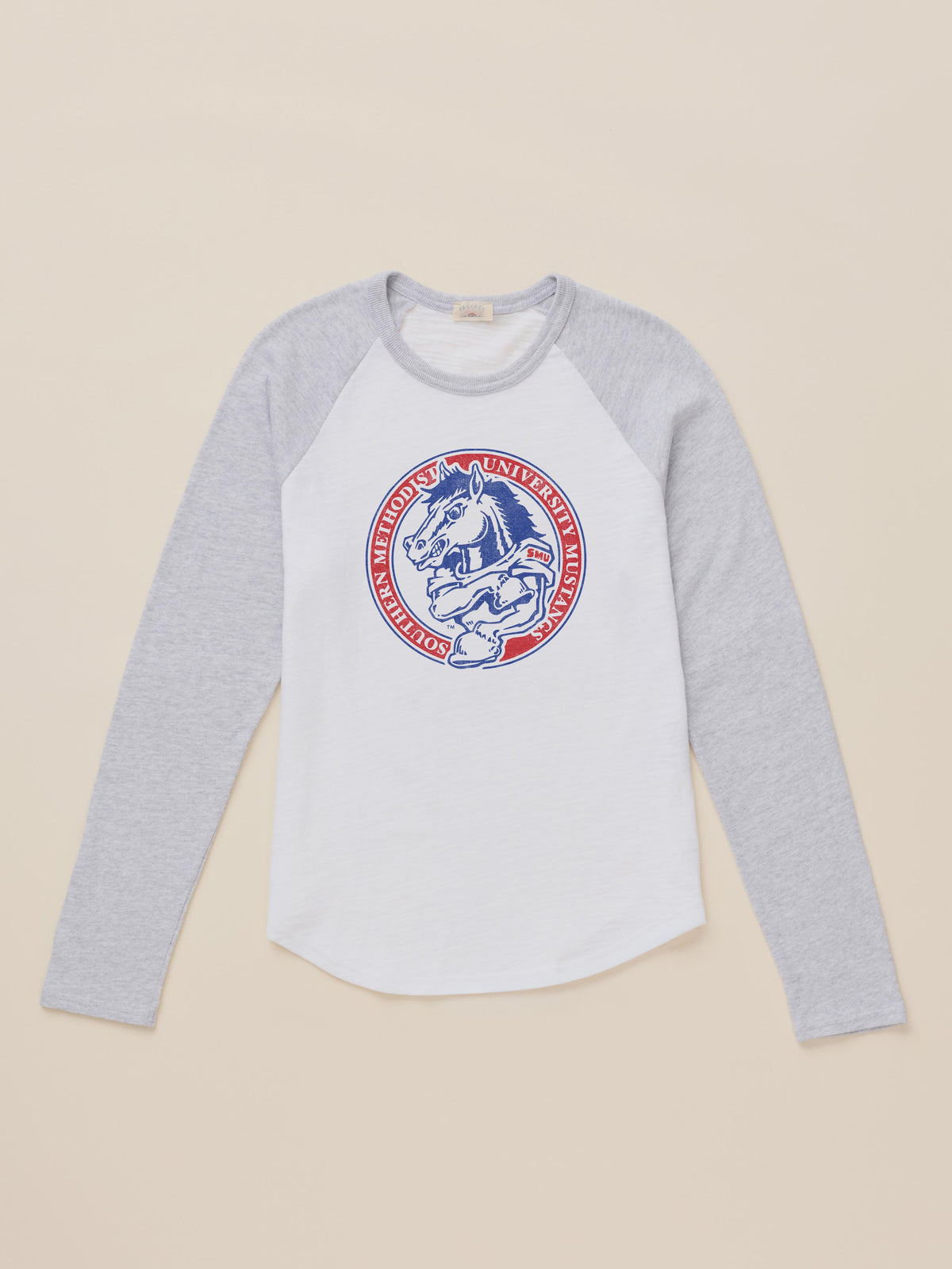White and grey SMU baseball tee, image 2 of 2