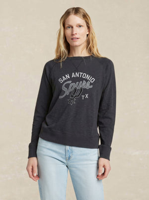 San Antonio Spurs Sunwashed Organic Crewneck - Washed Black