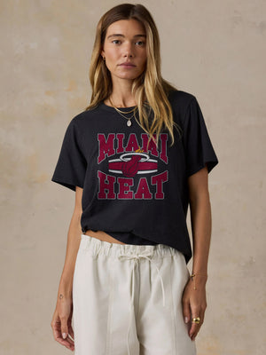 Miami Heat Sunwashed Regenerative Tee - Washed Black