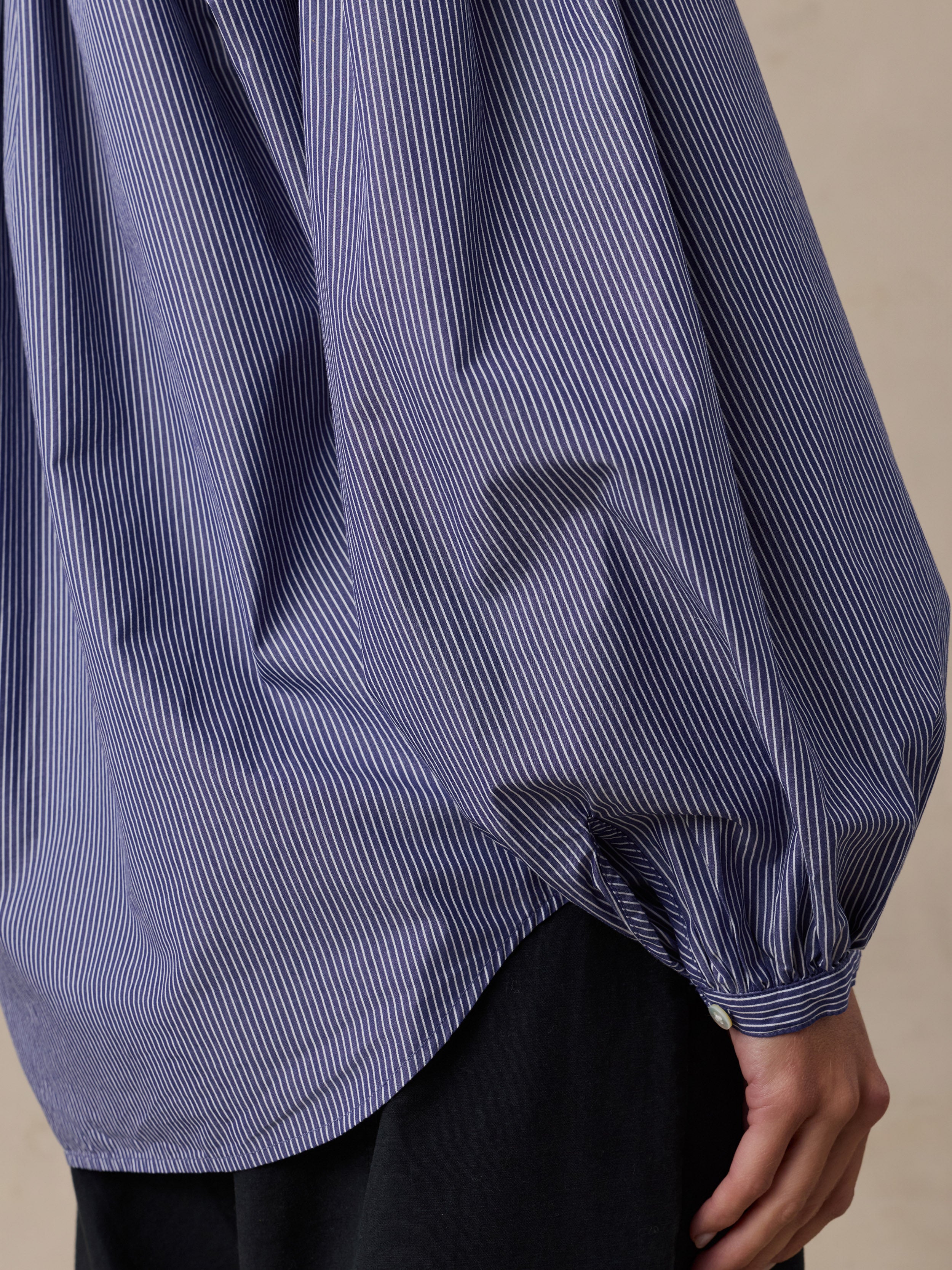 Coastal Poplin Suki Blouse - Sailor Ink Stripe