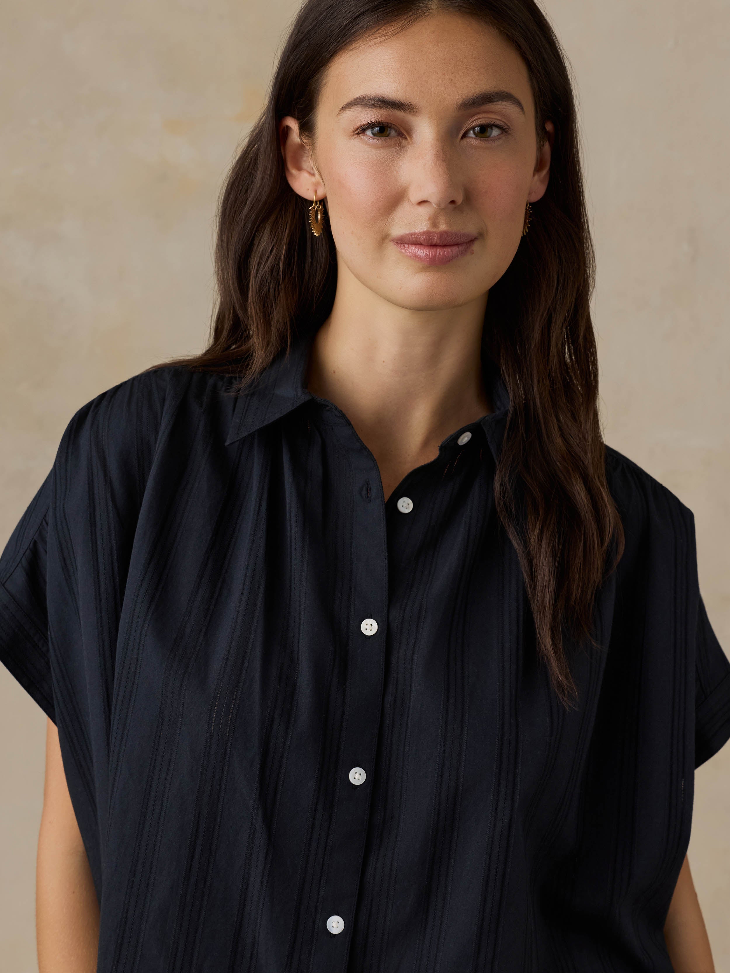 Heirloom Dobby Lucia Top - Black | Faherty Brand