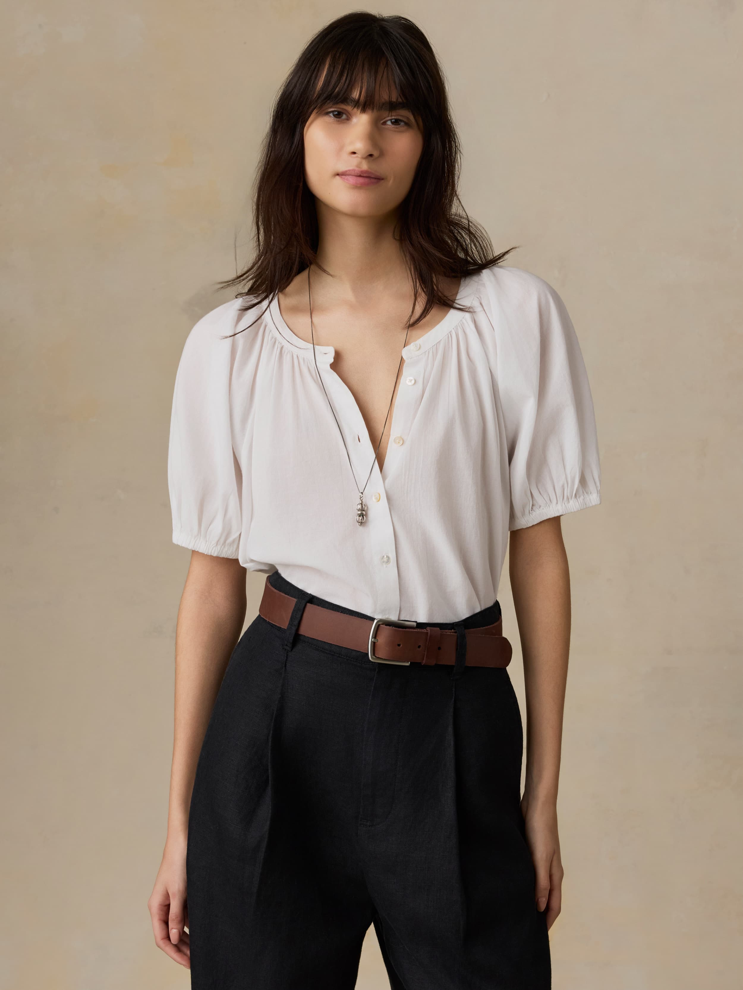 Voile Lettie Top - White | Faherty Brand
