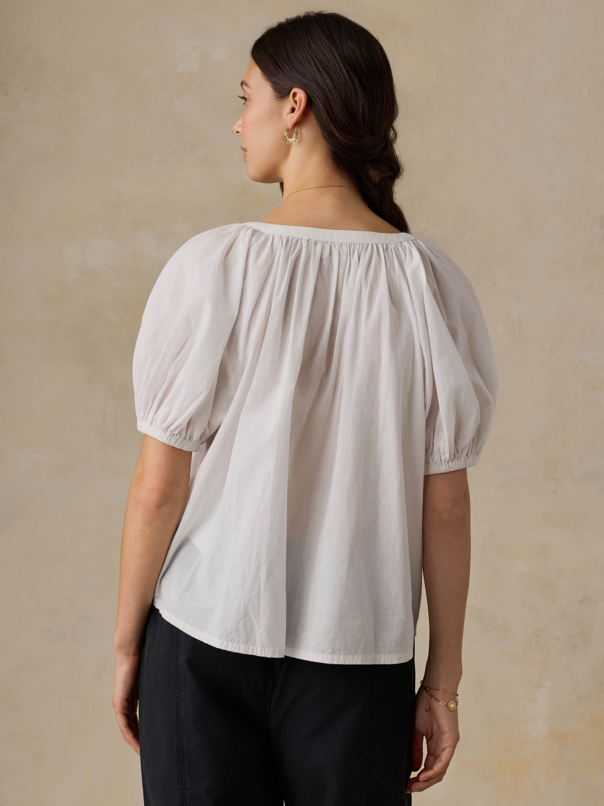 Voile Lettie Top - White | Faherty Brand