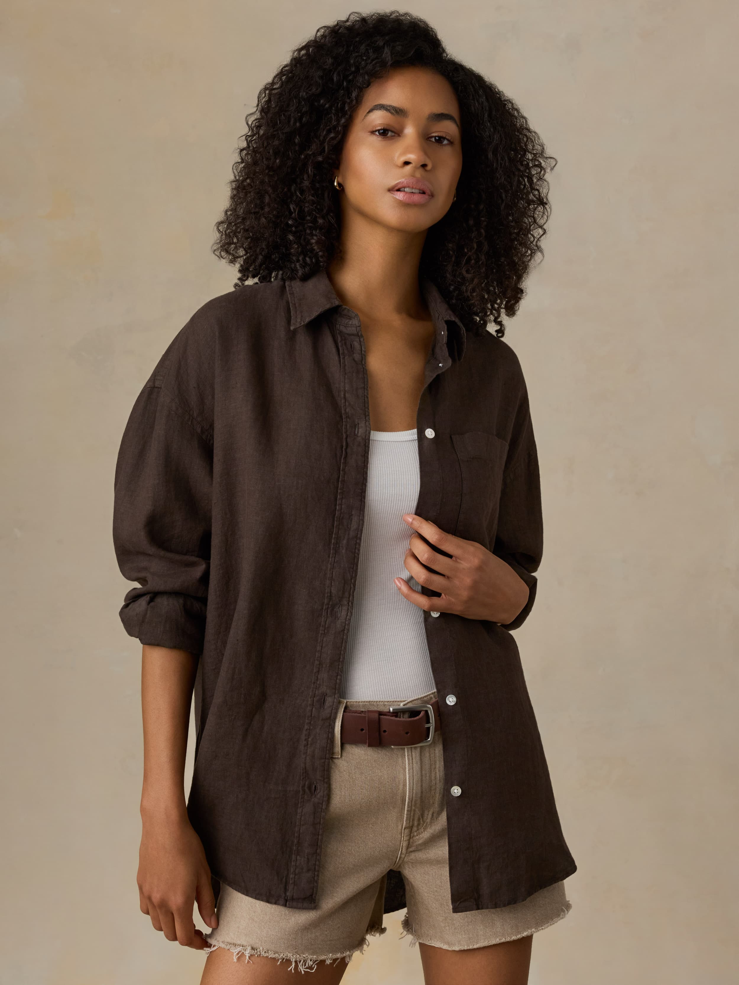 Laguna Linen Relaxed Shirt - Demitasse | Faherty Brand