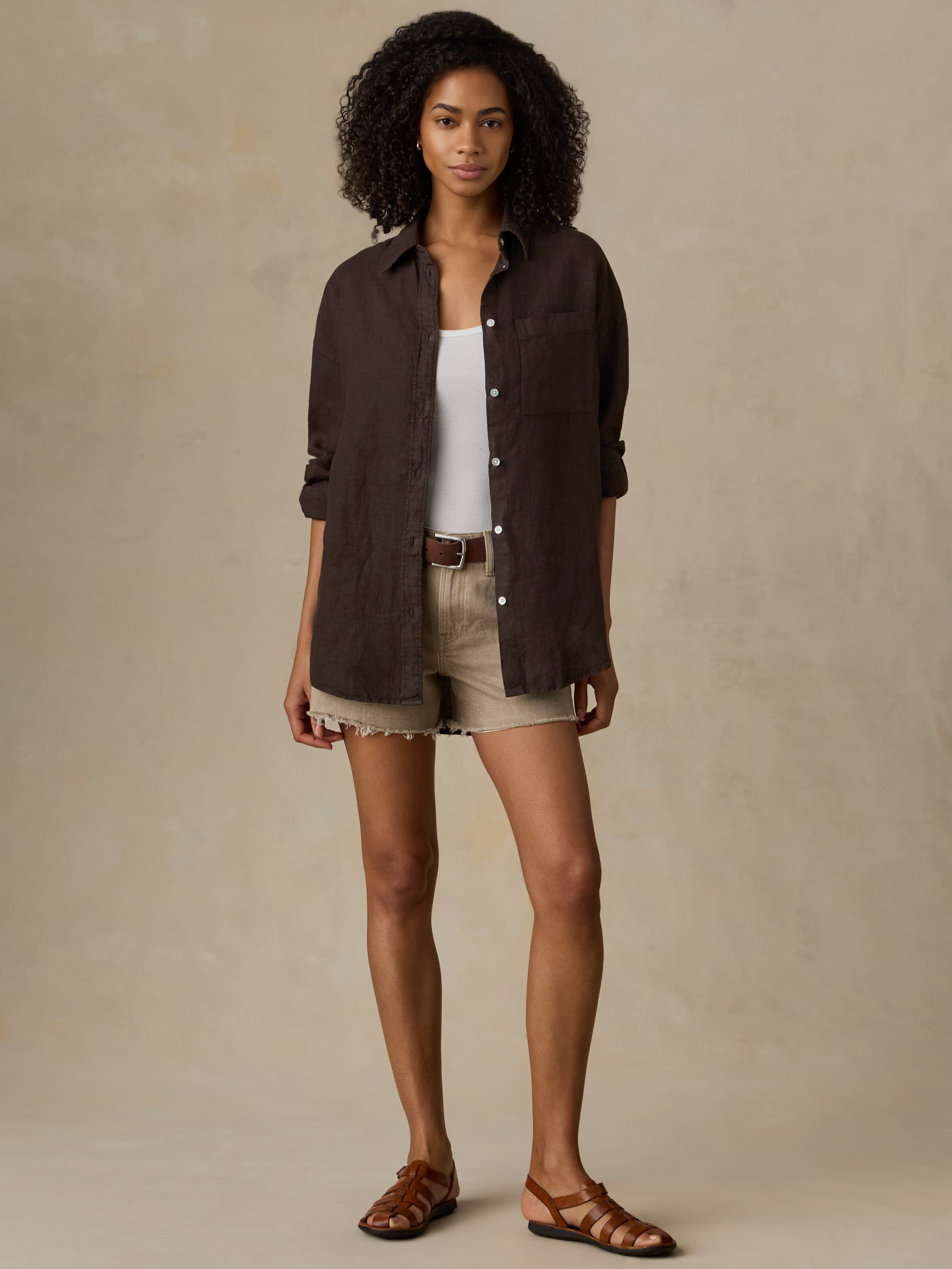 Laguna Linen Relaxed Shirt - Demitasse | Faherty Brand