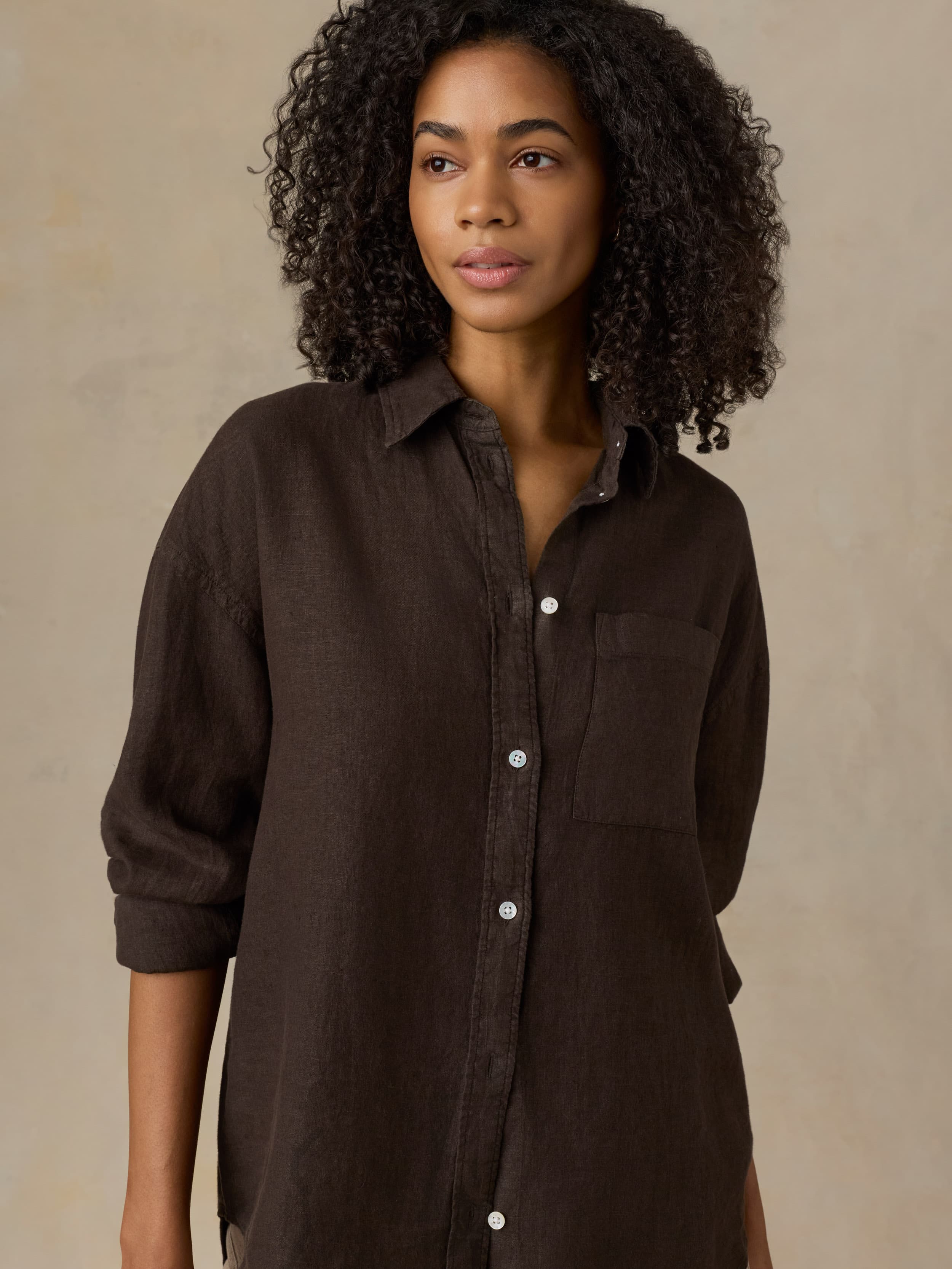 Laguna Linen Relaxed Shirt - Demitasse | Faherty Brand