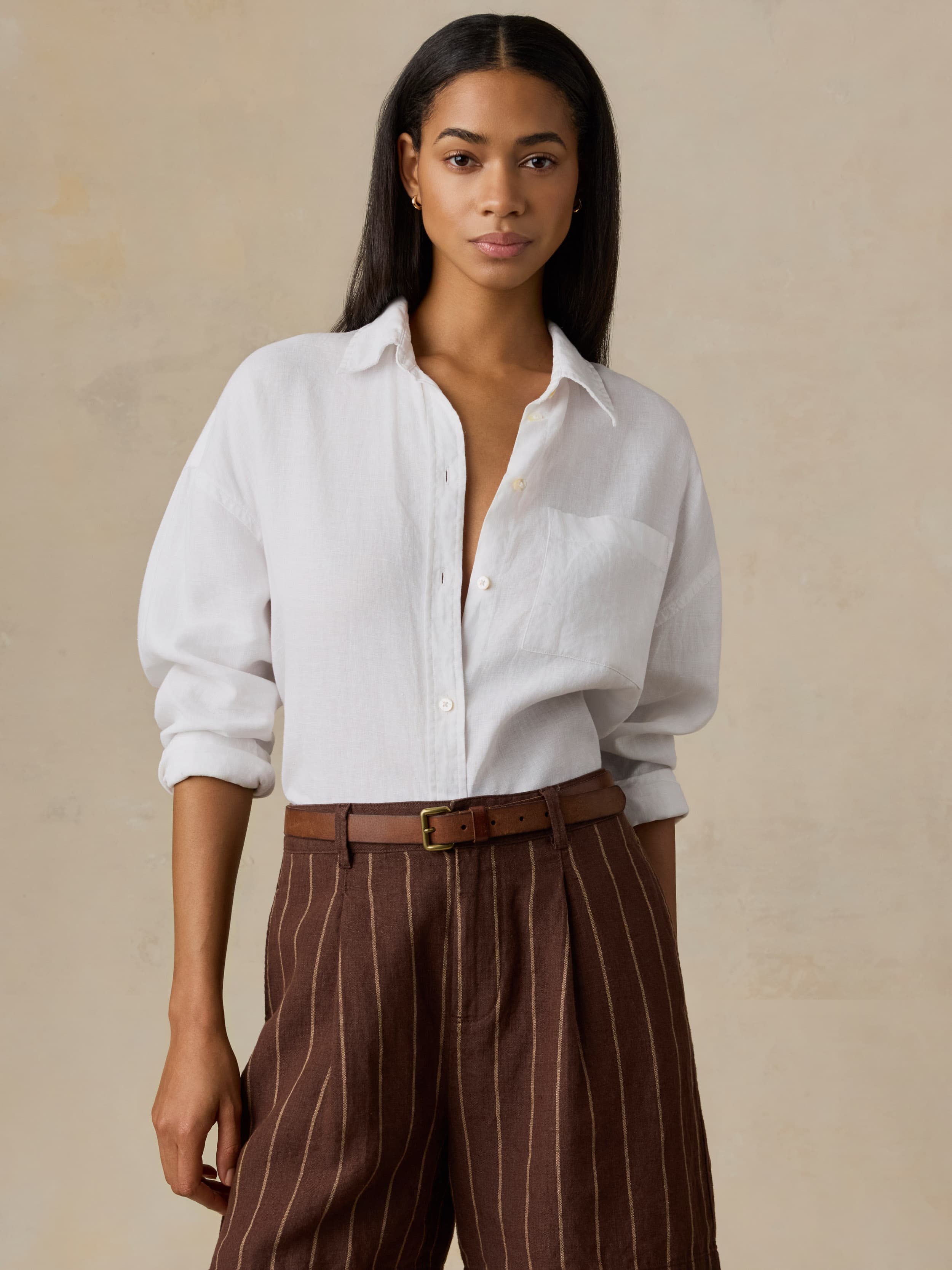 Laguna Linen Relaxed Shirt - White | Faherty Brand
