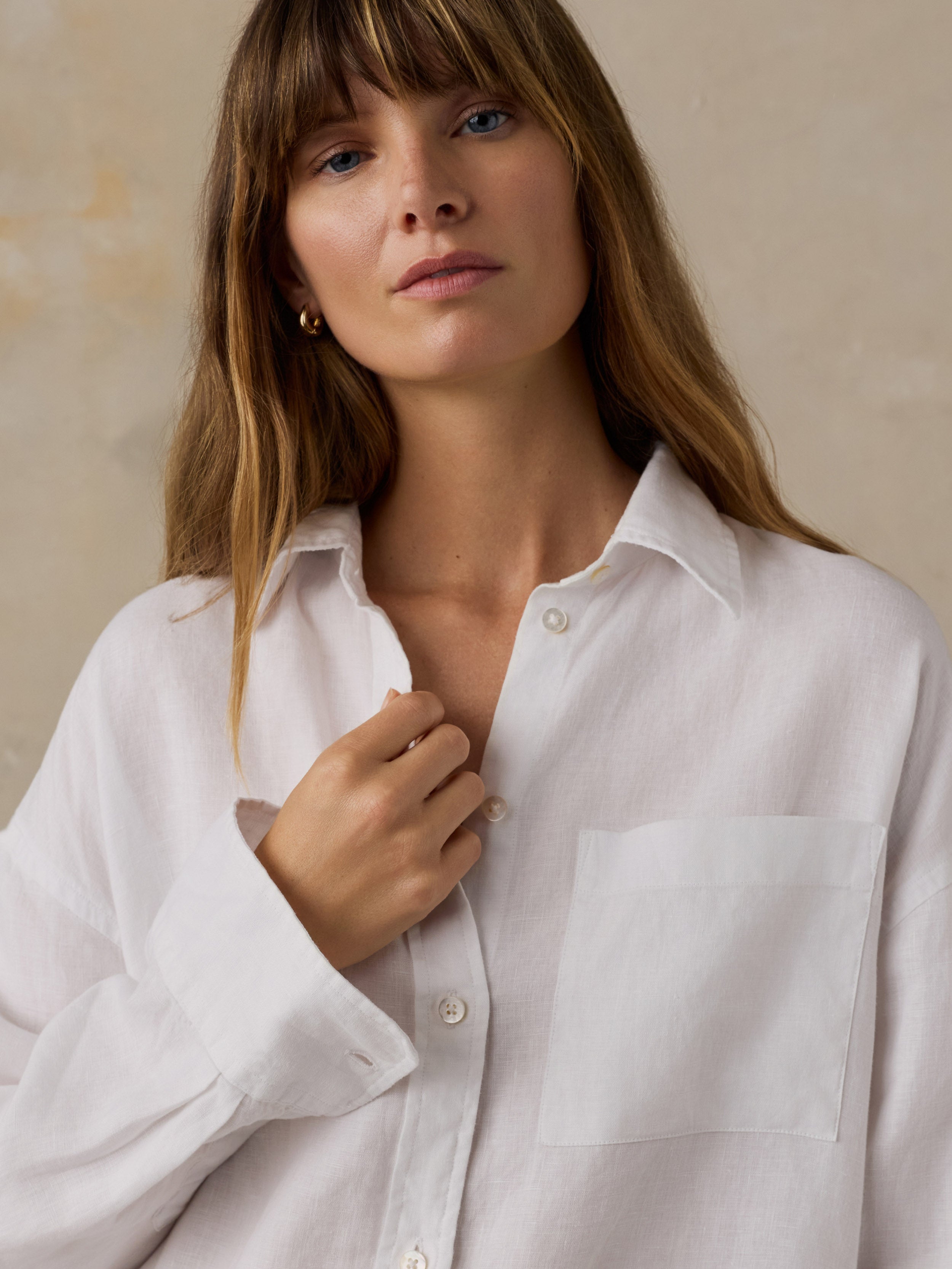 Laguna Linen Relaxed Shirt - White | Faherty Brand
