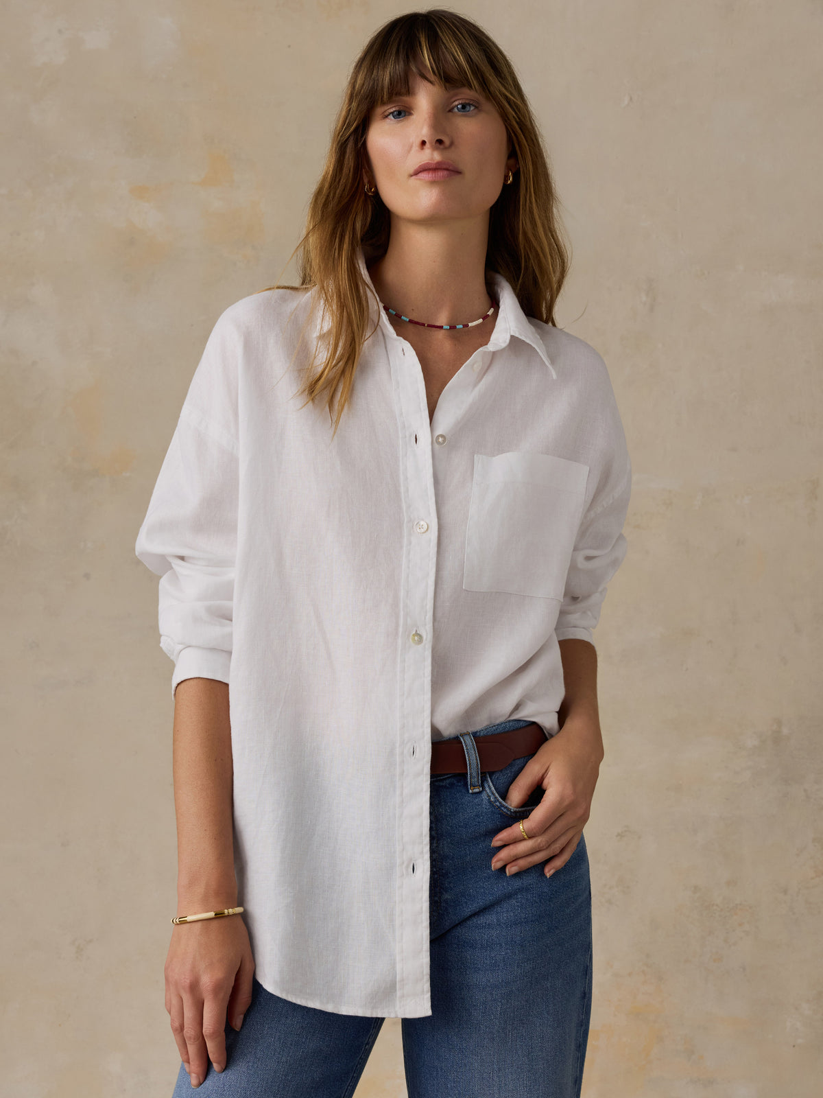 Faherty Women's Laguna Linen Relaxed Shirt
