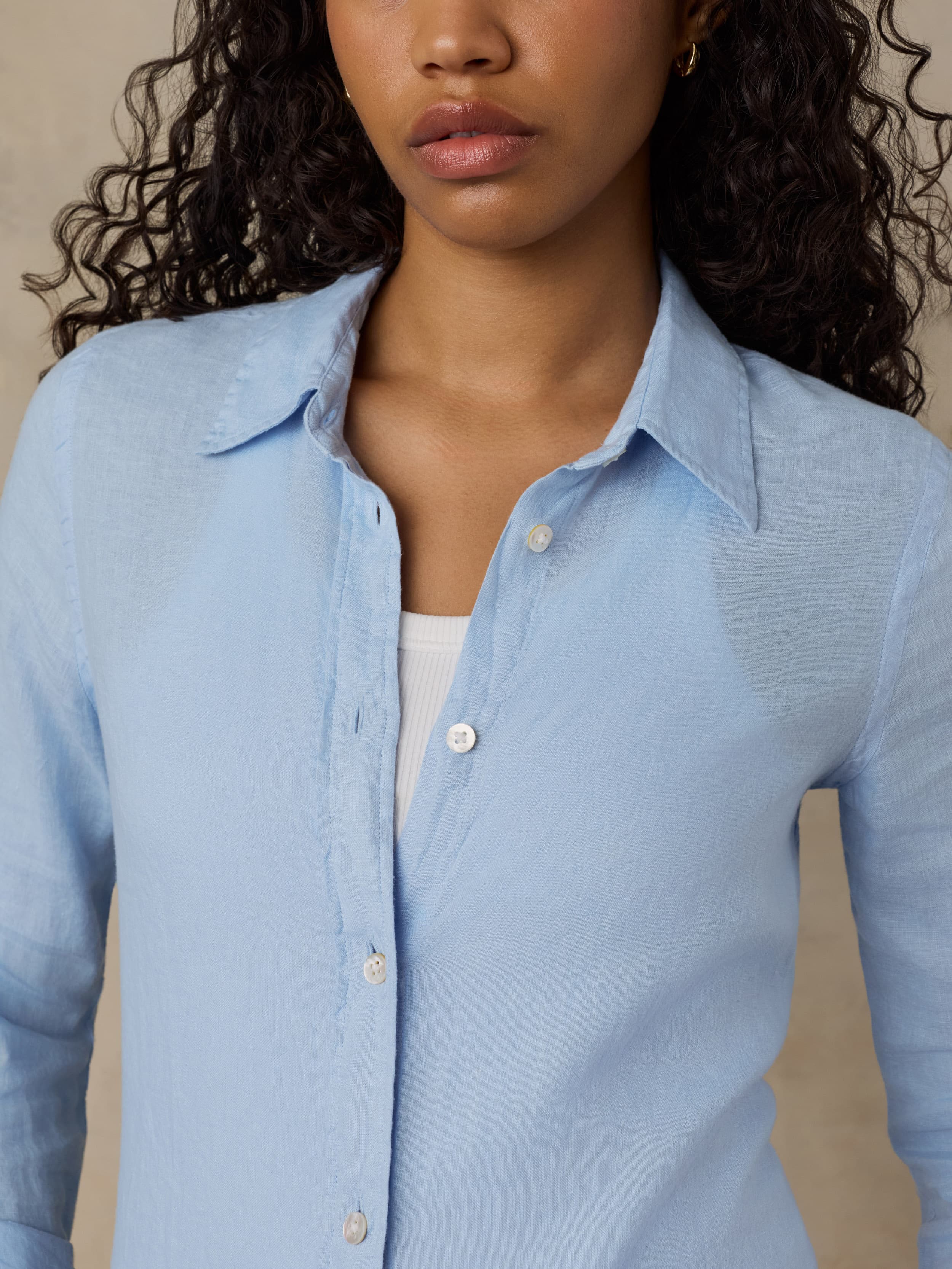 Laguna Linen Classic Shirt - Chambray Blue