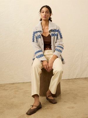 Highland Fairisle Cardigan - Lakeside Fairisle Snow