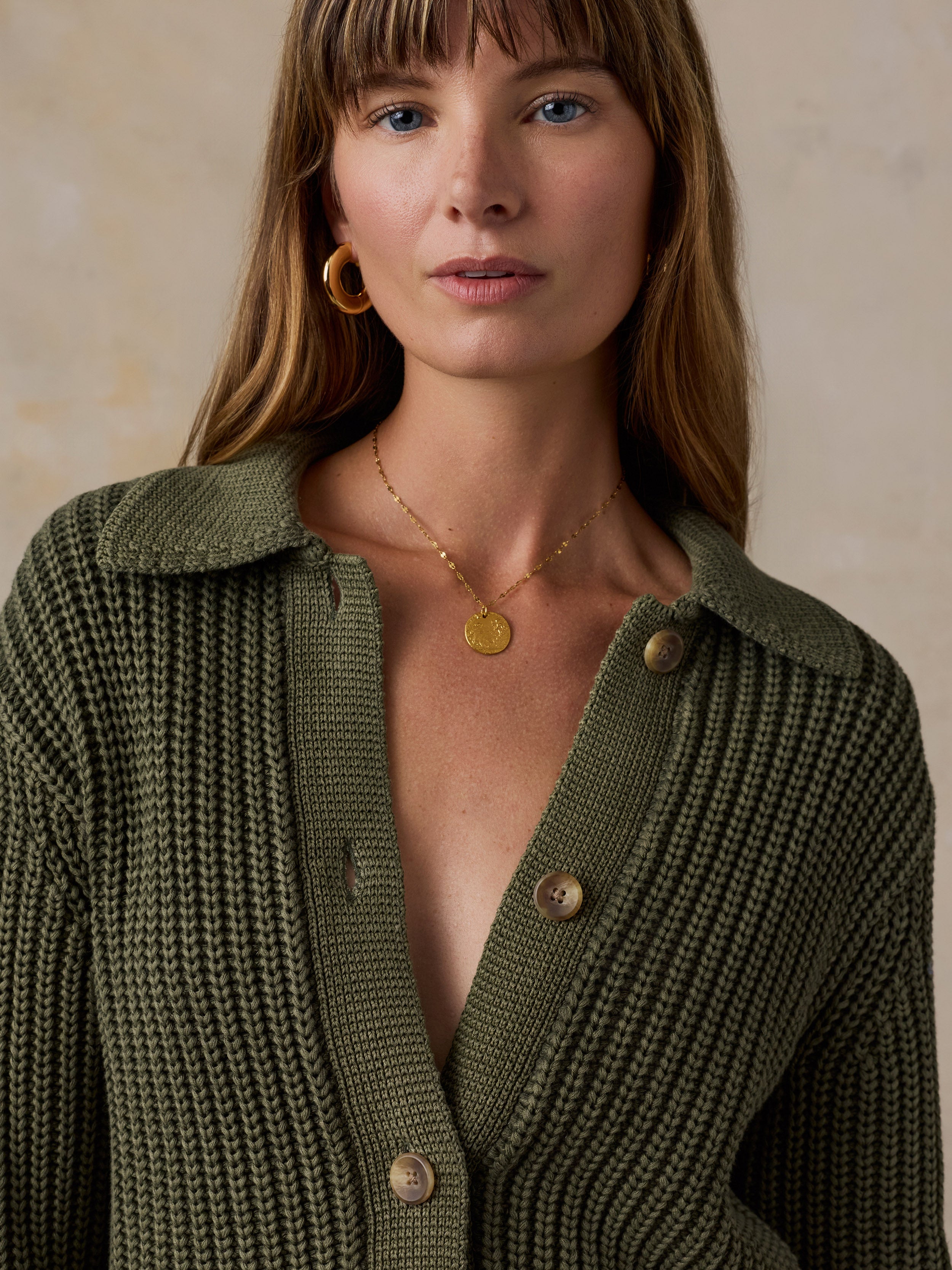 Sunwashed Cotton Lodge Cardigan - Sunwashed Olive