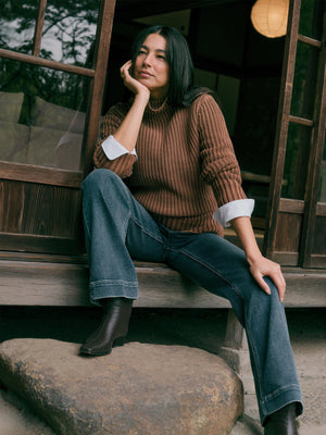 Sunwashed Cotton Turtleneck - Toasted Sun