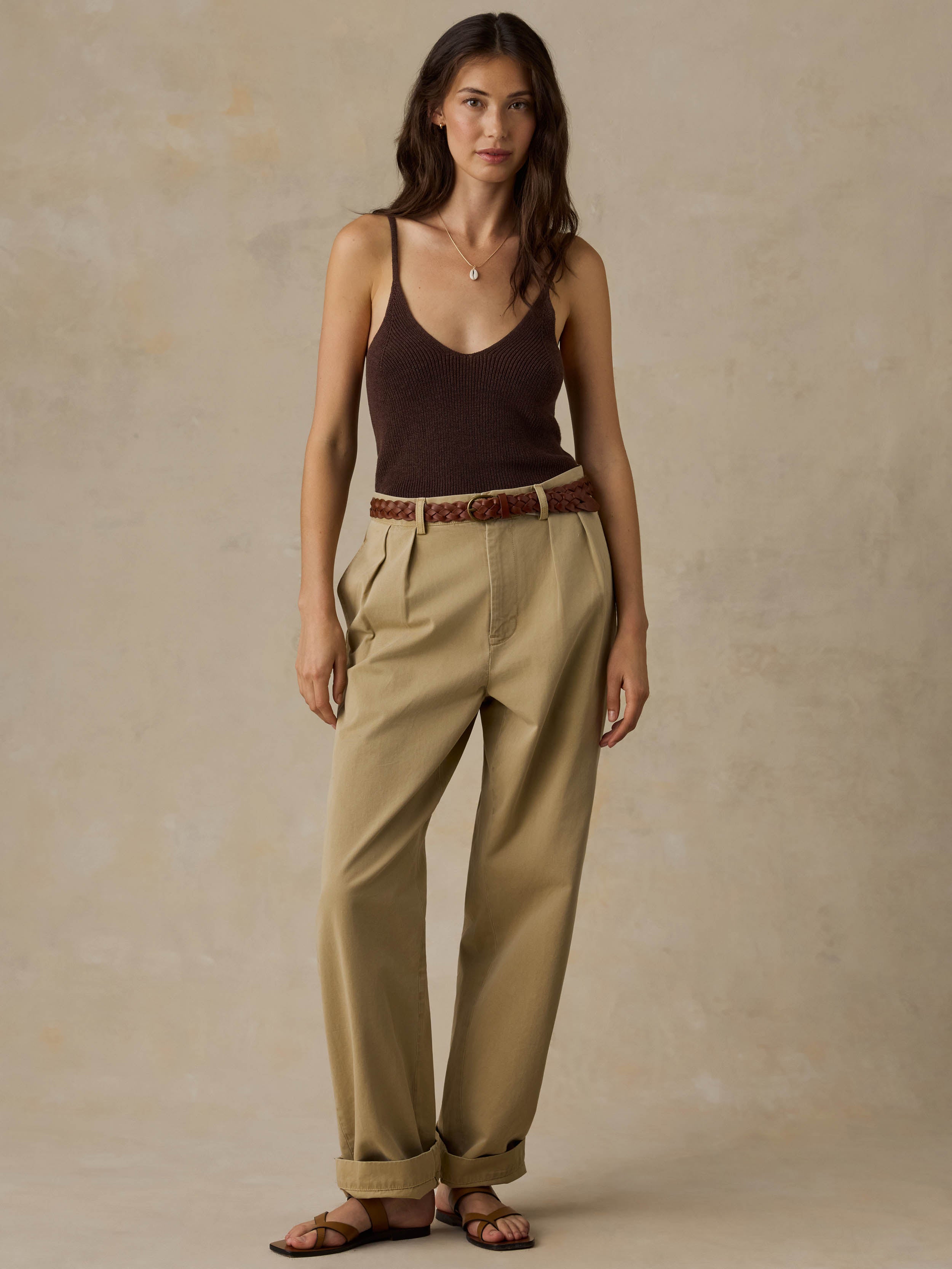Miramar Linen Sweater Cami - French Roast | Faherty Brand