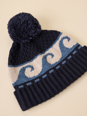 Wave Swell Beanie - Navy Multi